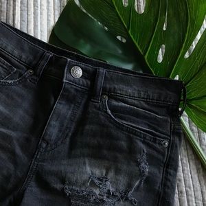 LAST CHANCE Express Gray Denim Fray Shorts